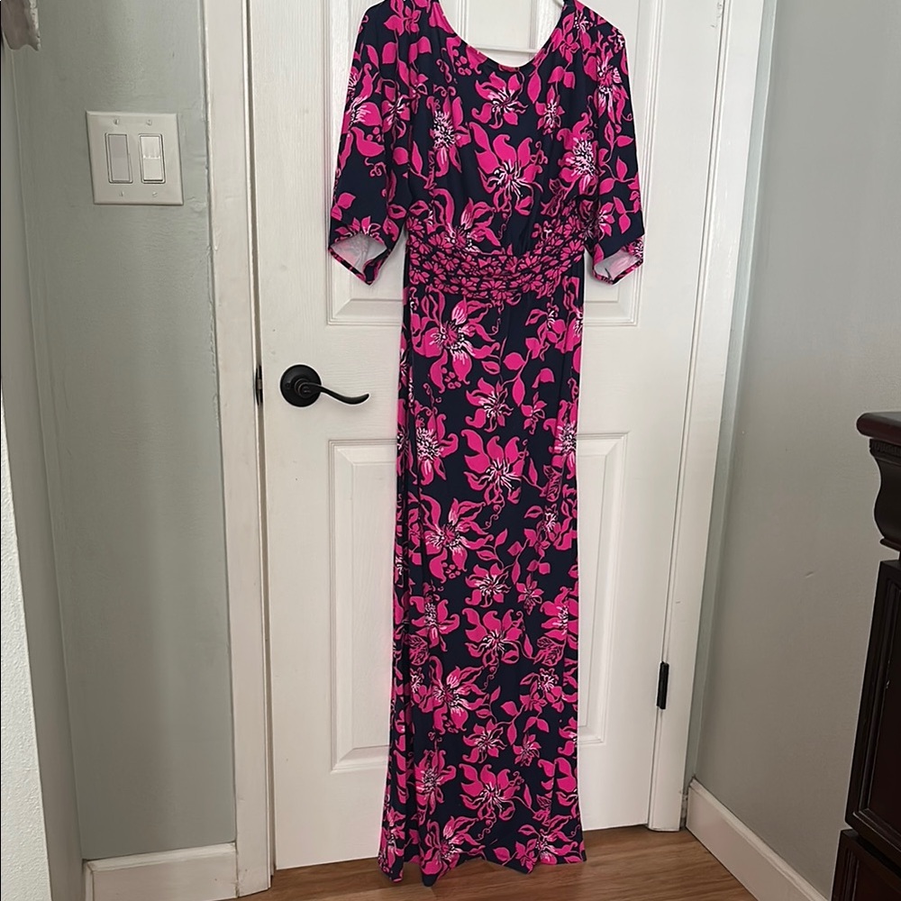 Lilly Pulitzer Pink and Blue Maxi Dress